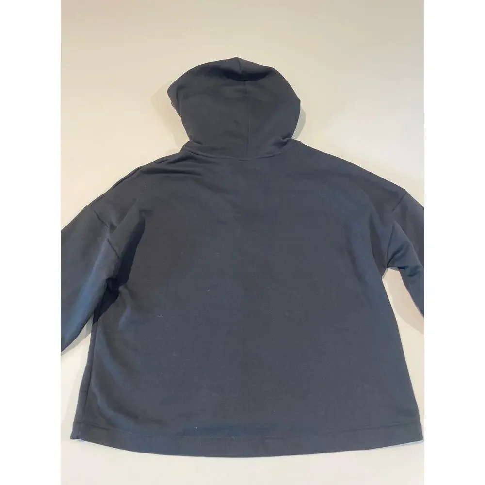 Justice Black Full‑Zip Hoodie Size XL 16/18 NWT Butterfly Detail